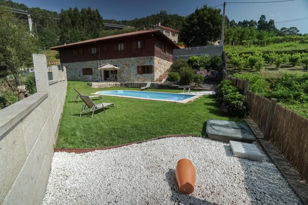 Вилла Casa De Madera Con Piscina Privada Понтеведра Экстерьер фото